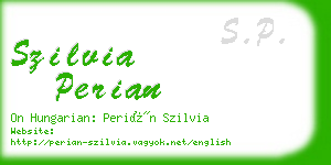 szilvia perian business card